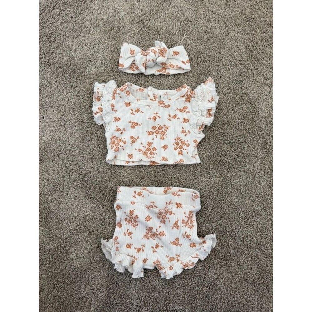 Rachel Zoe Baby Matching Ruffle Floral Outfit - Size 12M
